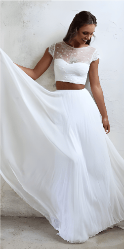 33 Boho Νυφικά: Bohemian Νυφικά δύο κομμάτια