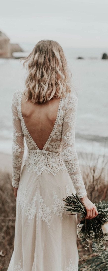 35 Boho νυφικα: Boho Chic με δαντέλα με λεπτομέρειες