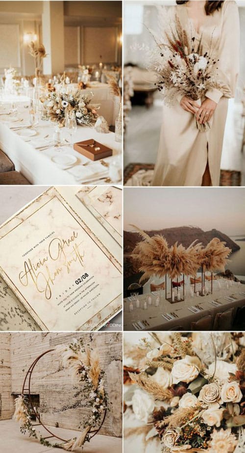 BOHO CHIC ΣΤΟΛΙΣΜΟΣ ΜΕ ΜΠΡΟΝΖΕ ΑΠΟΧΡΩΣΕΙΣ. Κομψοί συνδυασμοί κάνουν έναν μοντέρνο γάμο να ξεχωρίζει