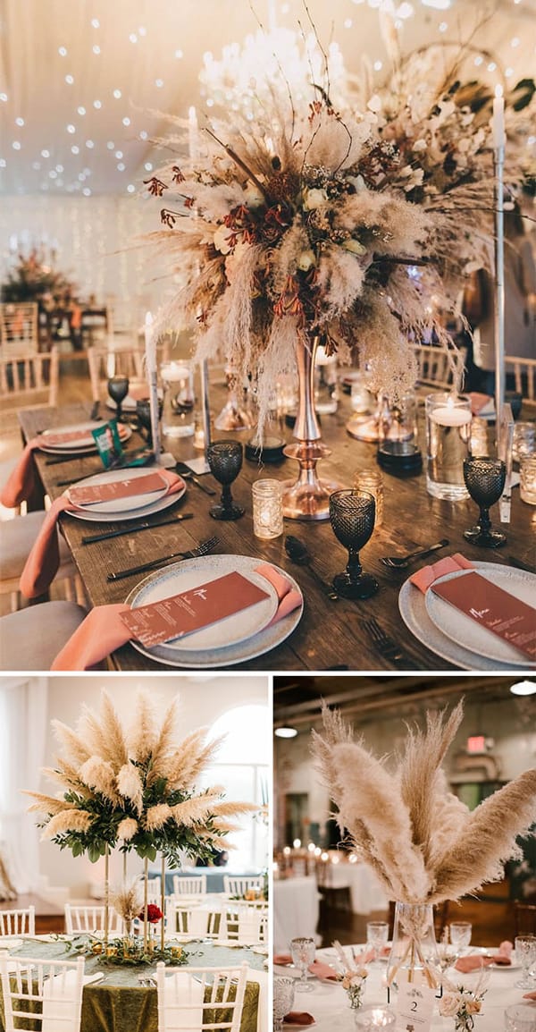 ΣΤΟΛΙΣΜΟΣ ΓΑΜΟΥ ΜΕ PAMPAS GRASS: ΚΕΝΤΡΙΚΑ ΚΟΜΜΑΤΙΑ ΤΩΝ ΤΡΑΠΕΖΙΩΝ ΤΗΣ ΔΕΞΙΩΣΗΣ
