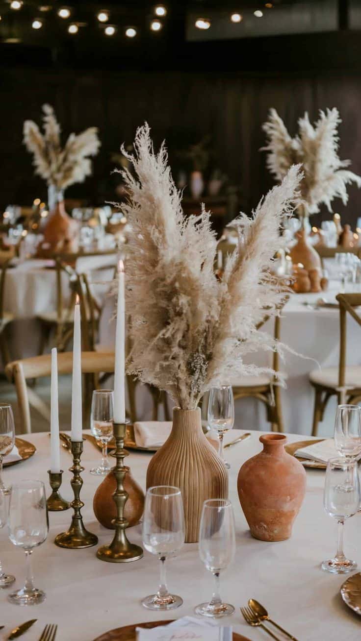 BOHO ΔΙΑΚΟΣΜΗ ΤΡΑΠΕΖΙΩΝ ΓΑΜΟΥ ΧΡΗΣΙΜΟΠΟΙΗΣΕ ΦΥΣΙΚΑ ΛΟΥΛΟΥΔΙΑ