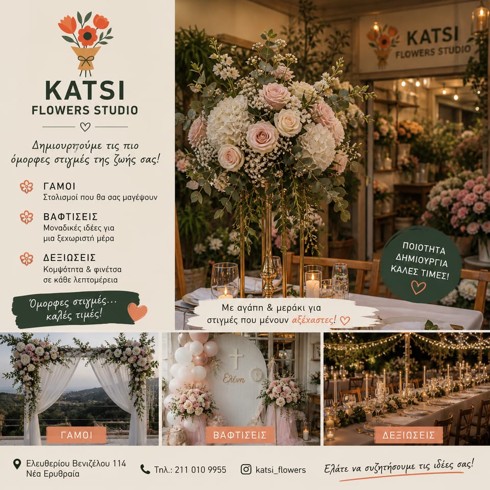 KATSI FLOWERS STUDIO — Ανθοστολισμός, Νέα Ερυθραια (φωτογραφία 2)